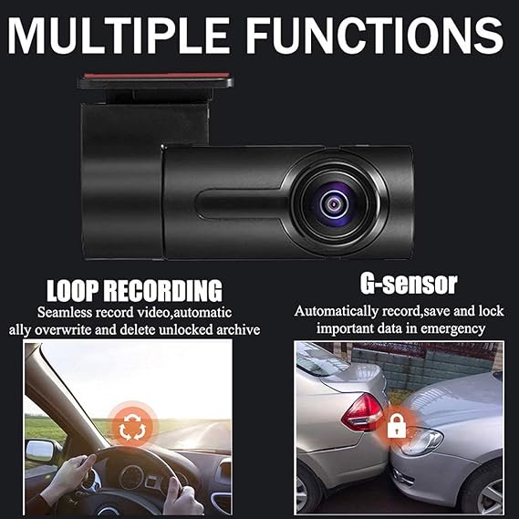 CAMARA DE AUTOMOVIL DVR WIFI SEGURIDAD HD ROTA 360